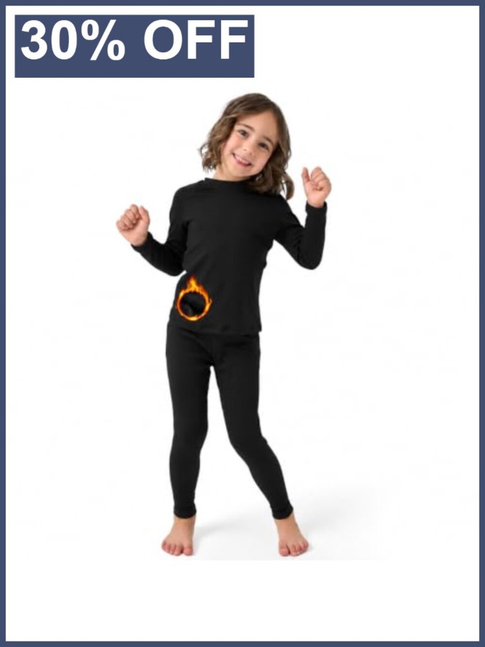 Toddler Thermal Underwear Set Fleece Lined Long Johns Base Layer Kids